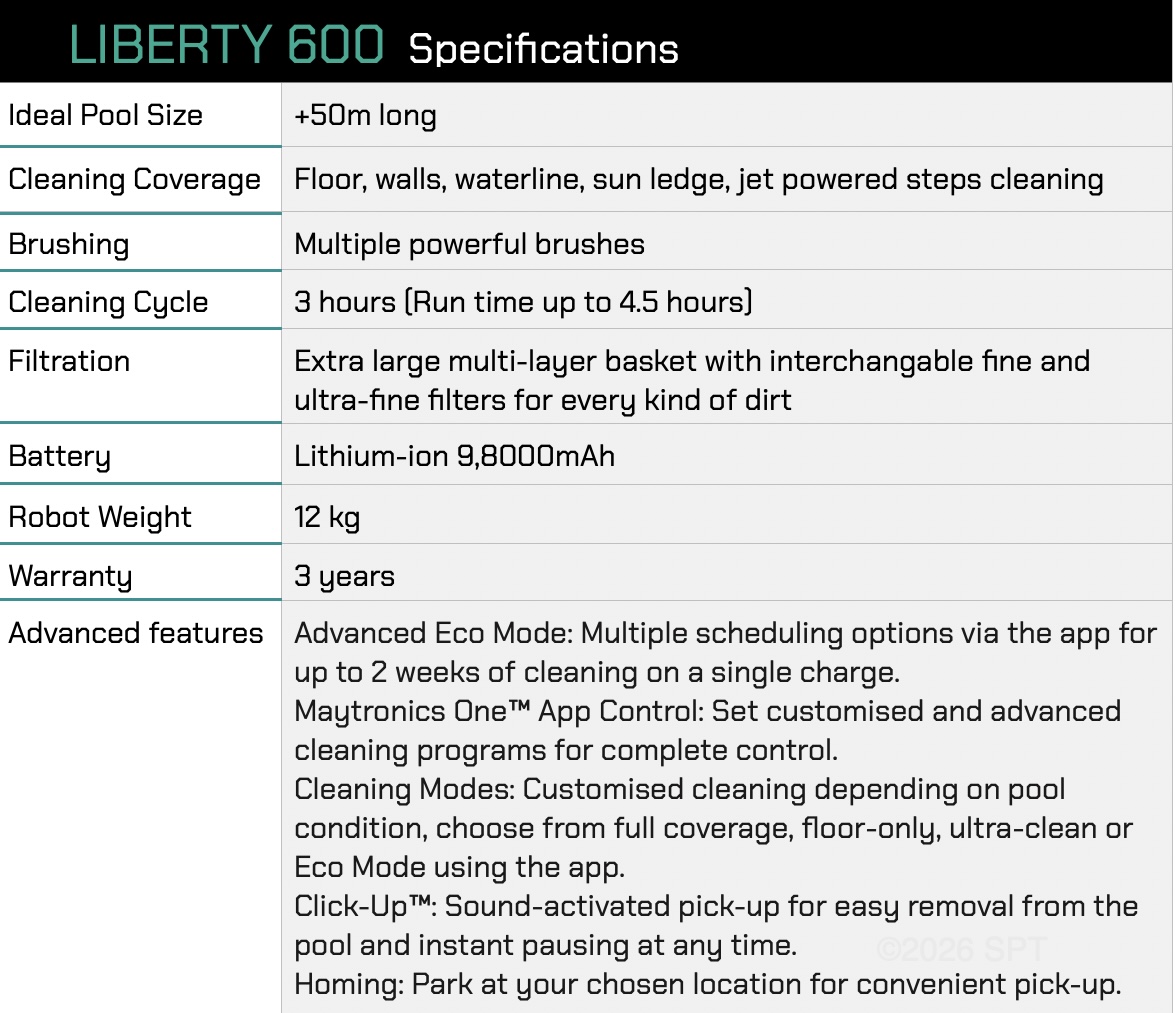 liberty 600 specifications